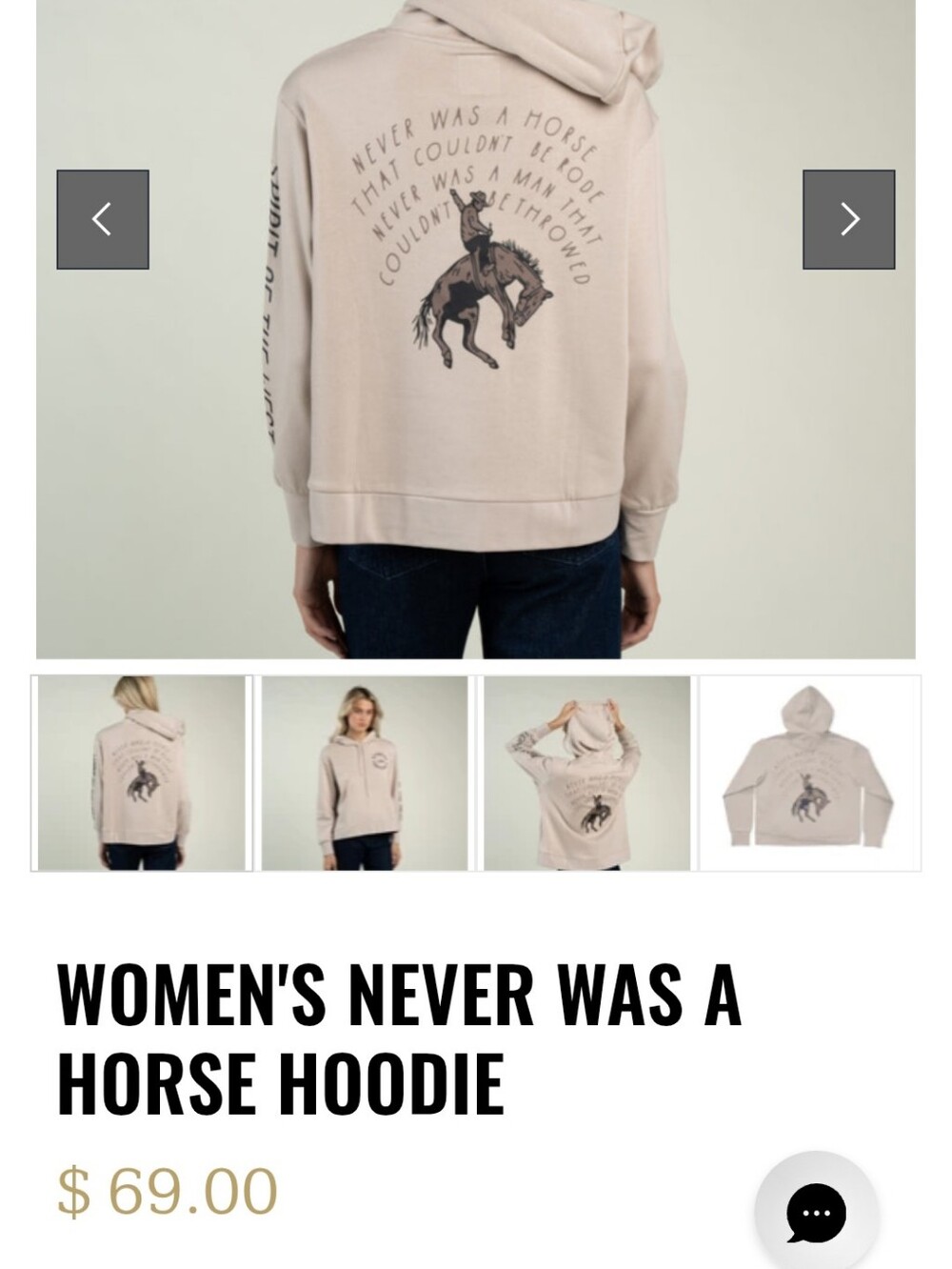 Never Was a Horse Cream Graphic Hoodie